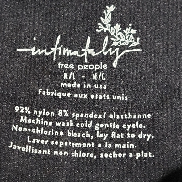 Intimately Free People Lace Up Long Sleeve Black Cotton Tee - Picture 5 of 5